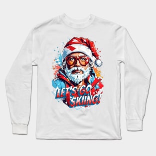 Let's Go Skiing - handsome Santa Claus Long Sleeve T-Shirt